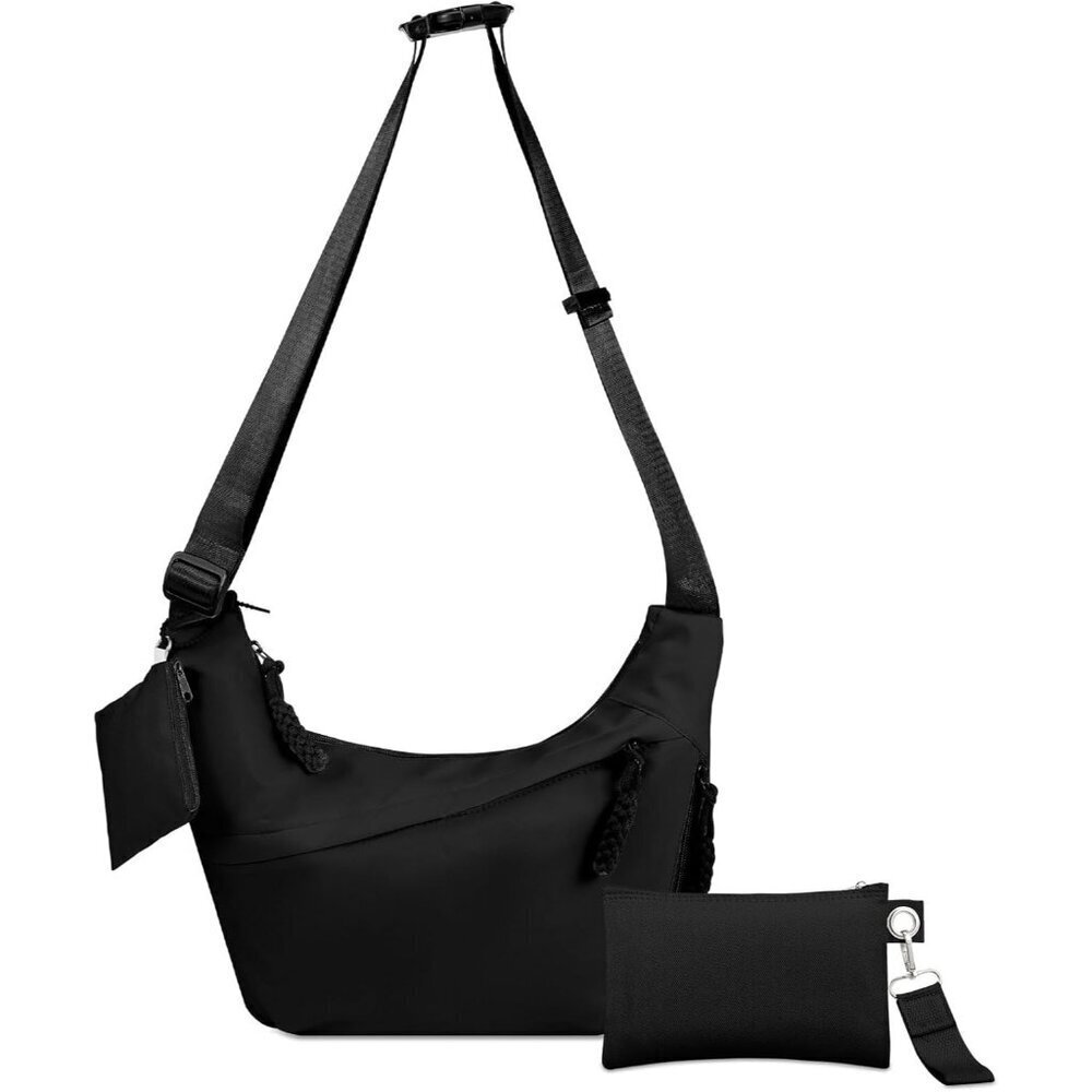 Women's Crossbody Bag Set Nylon Crescent Compact Organizer with Cosmetic
